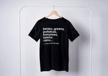 Load image into Gallery viewer, BKE Beans, Greens, Potatoes, Tomatoes: Juneteenth Edition T-shirt