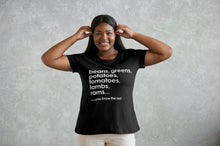 Load image into Gallery viewer, BKE Beans, Greens, Potatoes, Tomatoes: Juneteenth Edition T-shirt