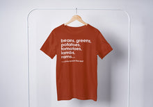 Load image into Gallery viewer, BKE Beans, Greens, Potatoes, Tomatoes: Juneteenth Edition T-shirt